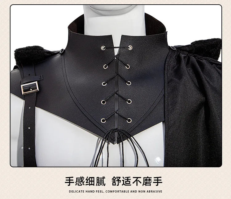 Mens Assassin Halloween Costume Pirate Cosplay Medieval Armor Shawl Cape Gothic SteamPunk Warrior Hooded Cloak Cape