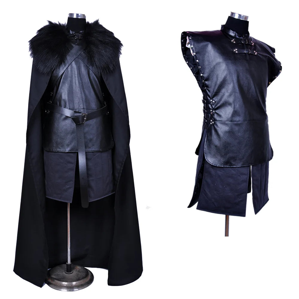 Men's Halloween Cosplay Cartoon Adult Costumes Ice and Fire Song of Power Carnival Party Jon Snow Cos Anime Clothing Boy's Gifts