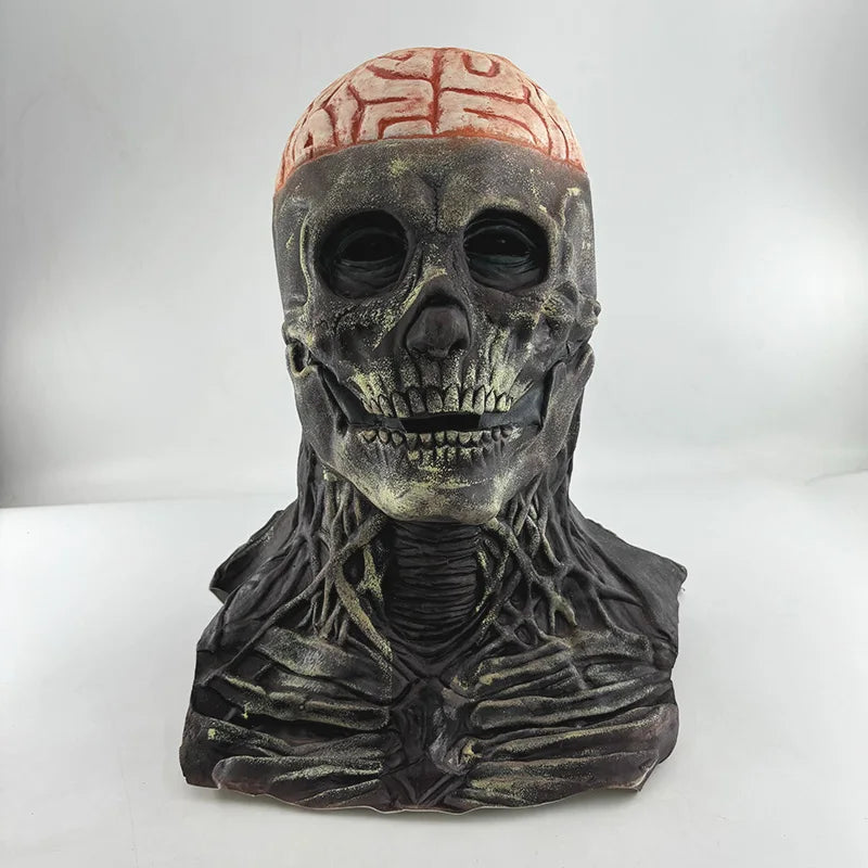 Halloween Scary Skull Mask Halloween Party Carnival Cosplay Prop Novelty Realistic Skull Latex Mask Evil Red Skull Headgear