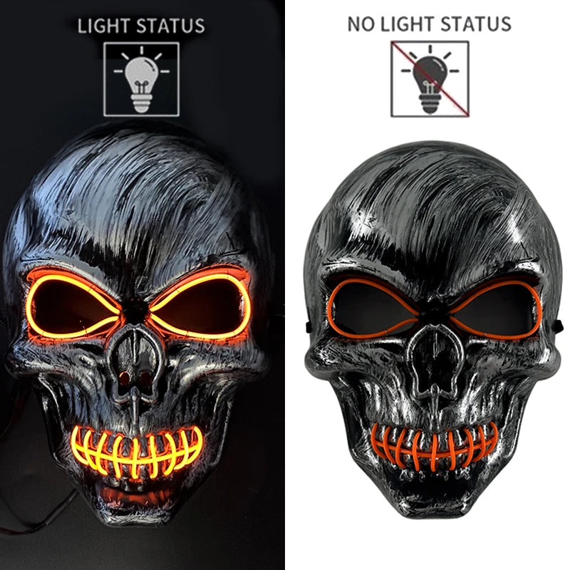 Newstyle Led Captain Hat Halloween Masquerade Pirate Theme Party Cosplay Captain Costumes Accessories Light Up Skull Pattern Hat