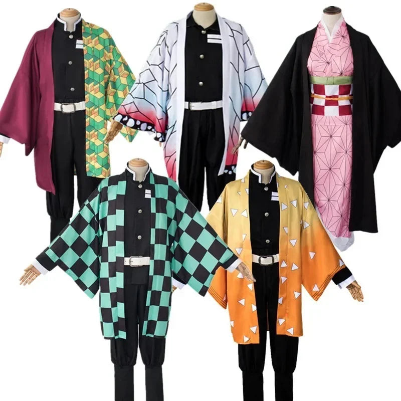 New Demon Slayer Cosplay Tanjiro Nezuko Cosplay Kids Shinobu Costume Japanese Anime Cartoon Halloween Costume Christmas Gifts