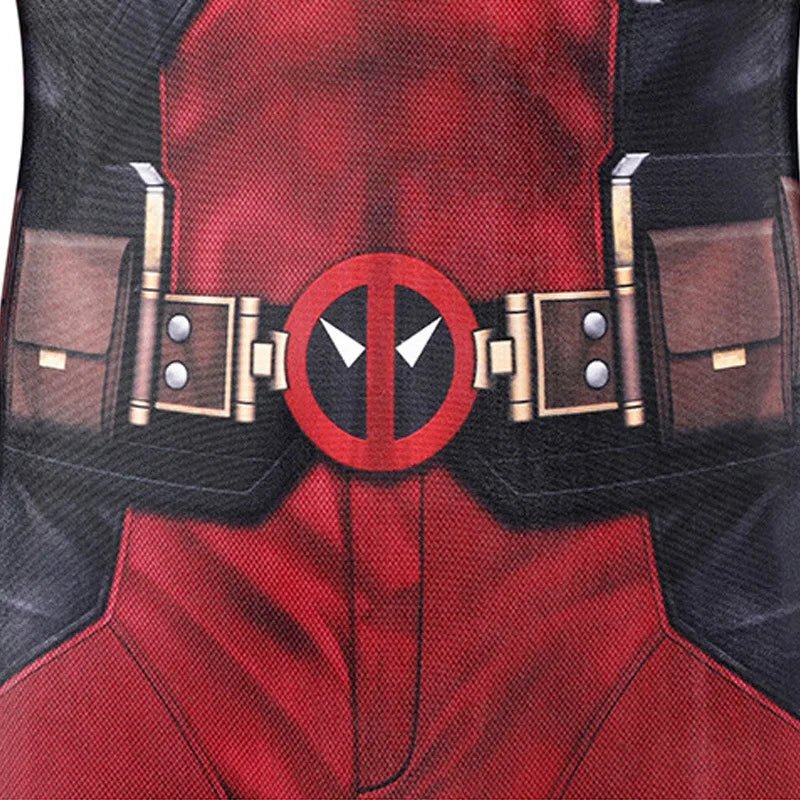 Superhero Deadpool Costume Kids New Deadpooling 3 Cosplay Cosutme Deadpool3 Full Children Costume Bodysuit Halloween Jumpsuit