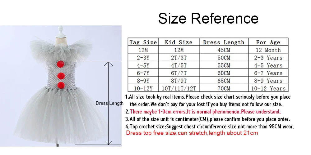 Gray Joker Girls Halloween LED Light Up Costume Tutu Dress Creepy Clown Kids Tulle Dress Carnival Party Cosplay Clothing 2-12Y