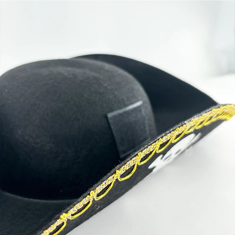 Newstyle Led Captain Hat Halloween Masquerade Pirate Theme Party Cosplay Captain Costumes Accessories Light Up Skull Pattern Hat