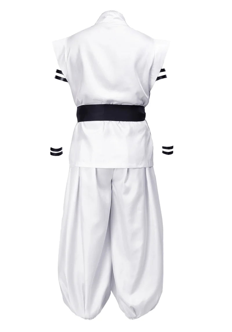DAZCOS Ryomen Sukuna Costume White Kung Fu Suit with Tattoo Stickers Ryomen Sukuna as Megumi Showdown Cosplay Costume Full Set
