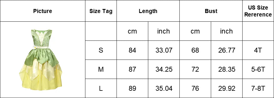 Girls Costume Halloween Costume for Kids Green Fancy Dress Fairy Princess Cosplay Carnival Party