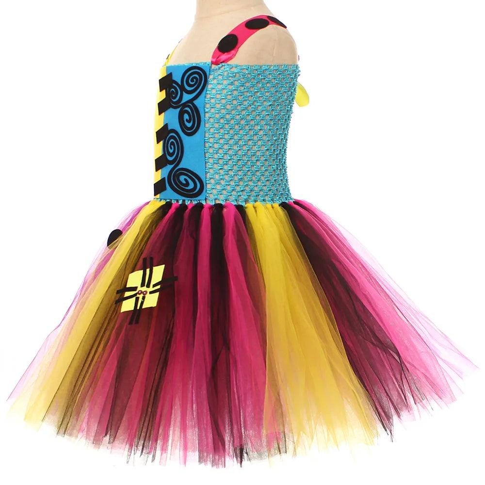 Halloween Christmas Eve Cosplay Dress Horror Fancy Princess Dress Girl Puffy Costume Carnival Party Clothes Gifts for Children