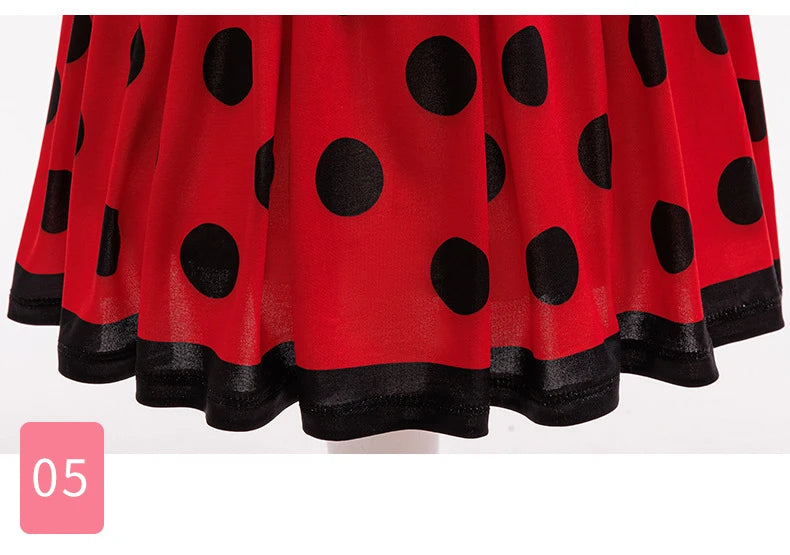 Halloween Costume Girl Ladybug Cosplay Dress Kid Marinette Red Dot Frocks Purim Cartoon Fancy Disguise Sets Child Birthday Gift