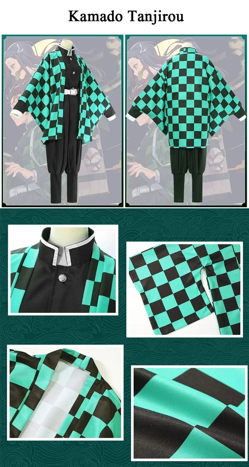 New Demon Slayer Cosplay Tanjiro Nezuko Cosplay Kids Shinobu Costume Japanese Anime Cartoon Halloween Costume Christmas Gifts