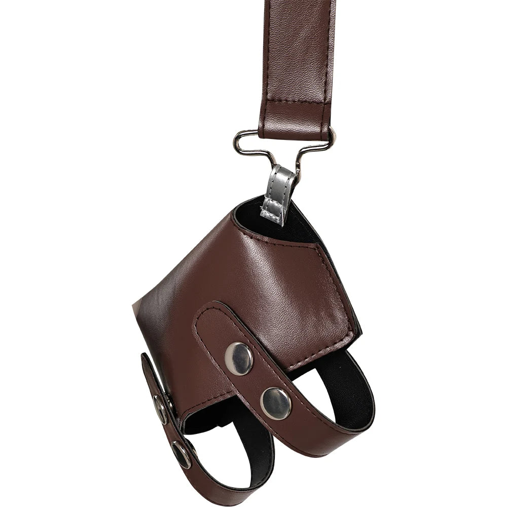 Leon Scott Kennedy Cosplay Men Back Strap Belts Gun Bag Game Resident 4 Remake Costume Accessories Halloween Carnival Props