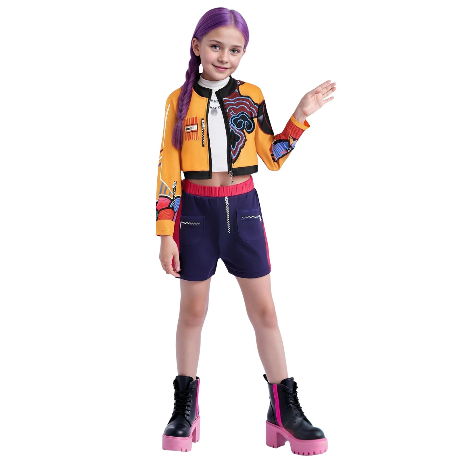 K-pop Hunters Cosplay Rumi Zoey Mira Hunt‘trix Dress Up Kpop Singer Costumes Kids for Pop Music Party