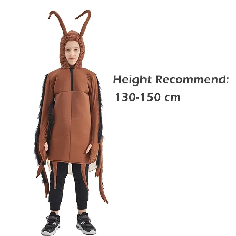 Eraspooky Funny Family Group Cosplay Carnival Cockroach Costume Adults Unisex Animal Jumpsuit Halloween Costume For Kids QW7622