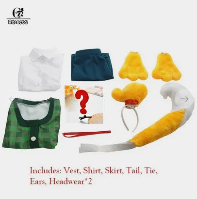Animal Crossing Isabelle Cosplay Costume Game Animal Crossing New Horizons Costume Women Uniform Outfit Tail Headwear
