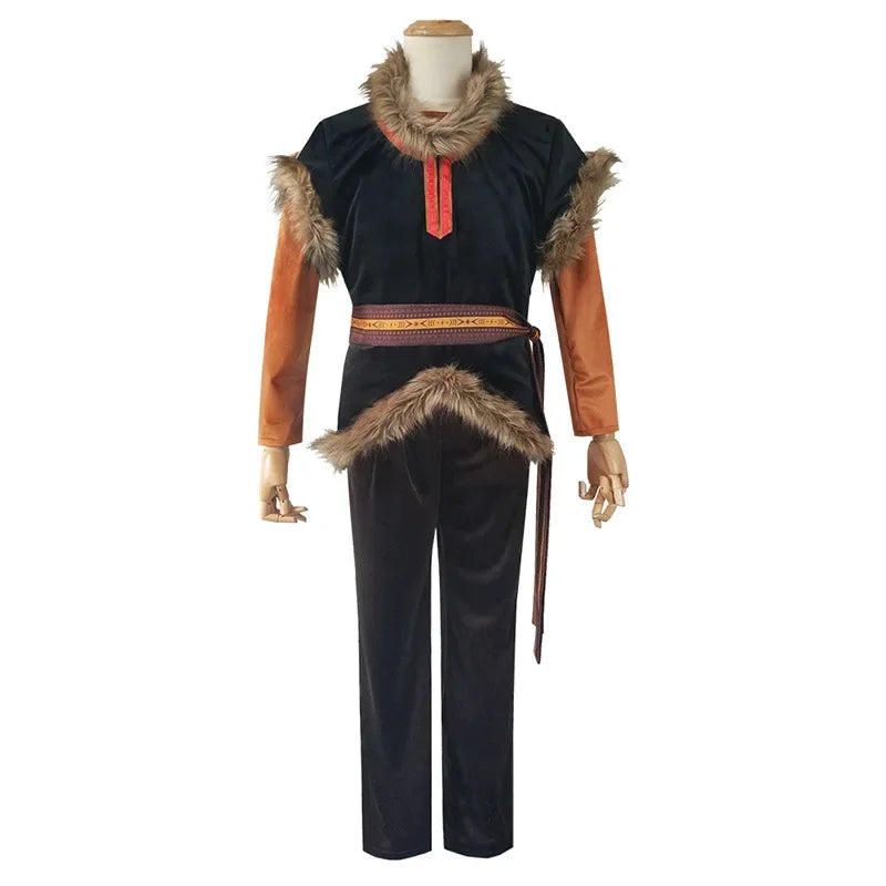 Movie Kristoff Cosplay Costume Halloween Party Outfit Men Stage Performance Roll Play Clothes Full Set for man  anime cosplay