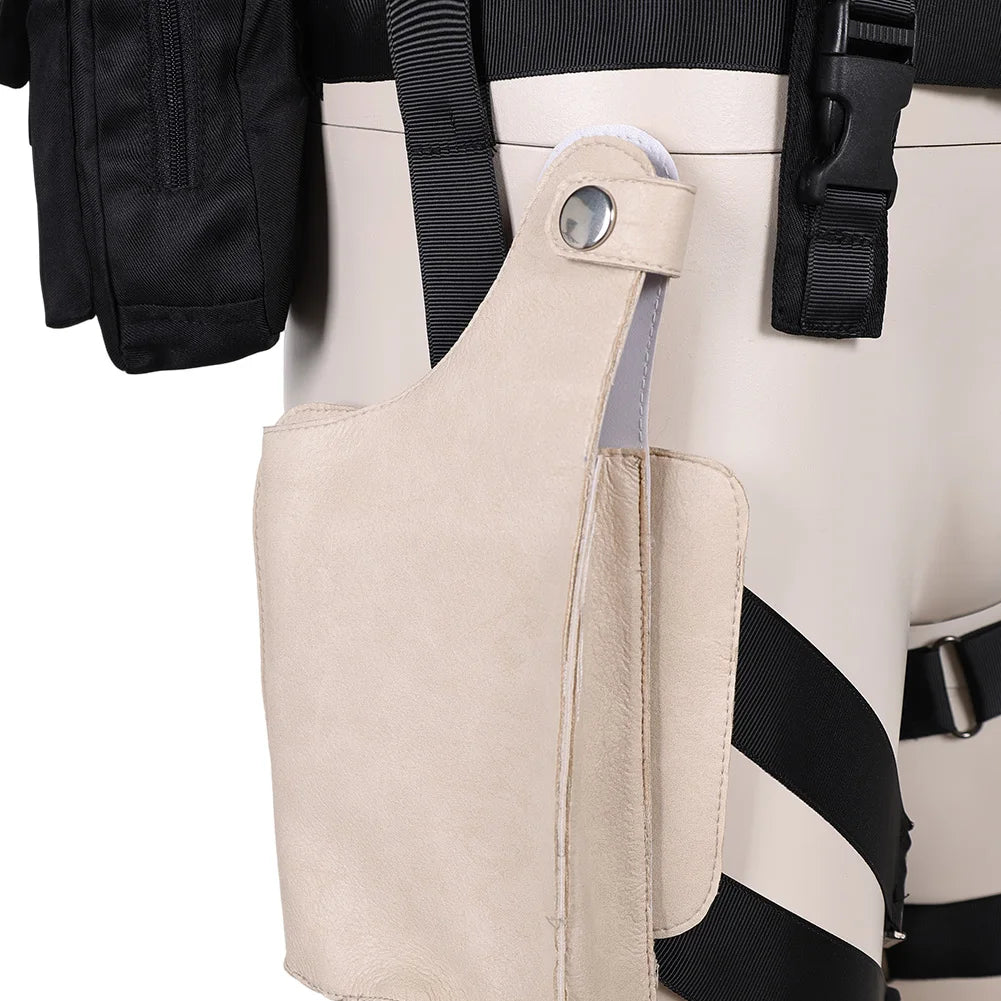 Leon Scott Kennedy Cosplay Men Back Strap Belts Gun Bag Game Resident 4 Remake Costume Accessories Halloween Carnival Props