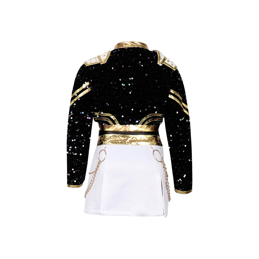 Kids Kpop Devil Hunter Huntrix Rumi mila zuoyi Cosplay costume Black and gold set Children's girl idol role-playing costum