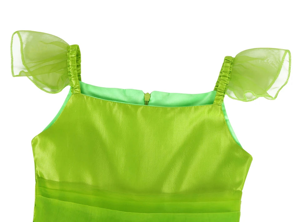 Girls Costume Halloween Costume for Kids Green Fancy Dress Fairy Princess Cosplay Carnival Party