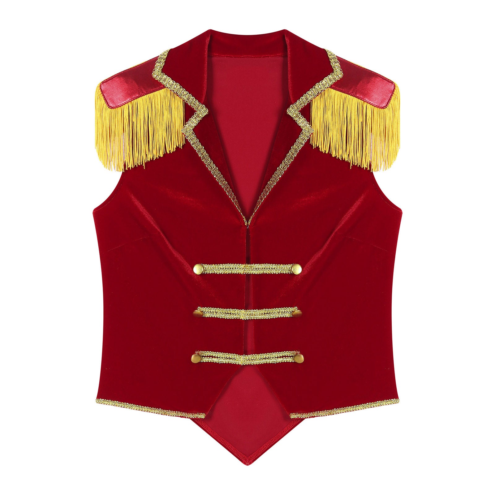 Womens Circus Ringmaster Costumes Halloween Showman Cosplay Tailcoat Lapel Vest Jacket Ringleader Lion Tamer Velvet Waistcoat