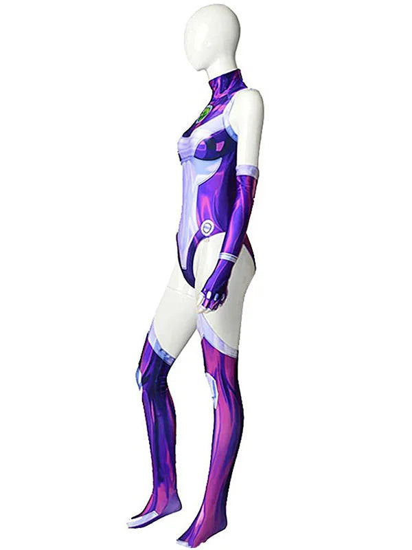 Anime Starfire Superhero Jumpsuit Zentai Bodysuit Halloween Cosplay Costume Sexy Women Carnival Party Outfits