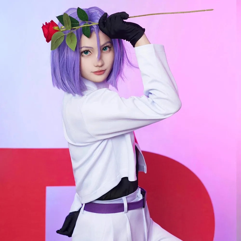 Anime Jessie and James Cosplay Costume Team Rocket Jessie Musashi James Kojirou Halloween Cosplay Costume Full Set Women Men