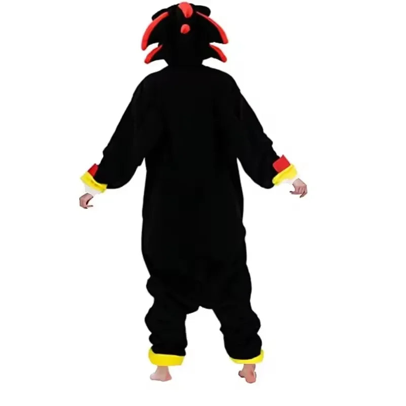 Oversized XL Black Shadow Cartoon Pajamas Children Adult Female Male Animal Christmas Hedgehog Cosplay Raccoon Kigurumi Jumpsuit
