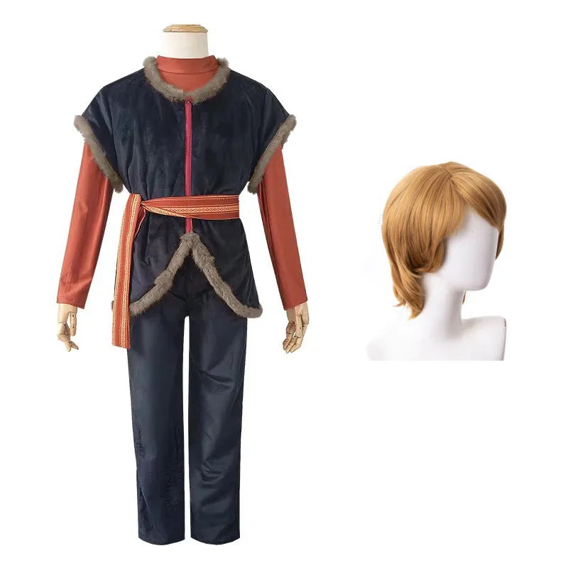 Movie Kristoff Cosplay Costume Halloween Party Outfit Men Stage Performance Roll Play Clothes Full Set for man  anime cosplay