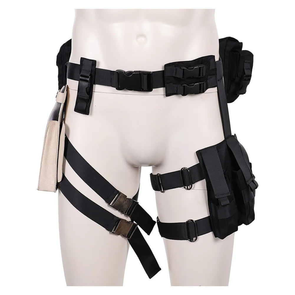 Leon Scott Kennedy Cosplay Men Back Strap Belts Gun Bag Game Resident 4 Remake Costume Accessories Halloween Carnival Props