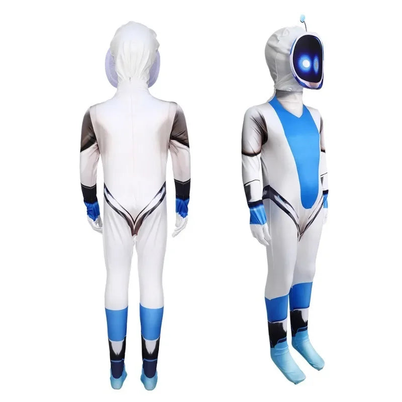 Children Adult Astro Bot Game Cosplay Costume Funny  Adult Astro Bot Jumpsuit Headwear Costume Carnival Costume Party Dress Up