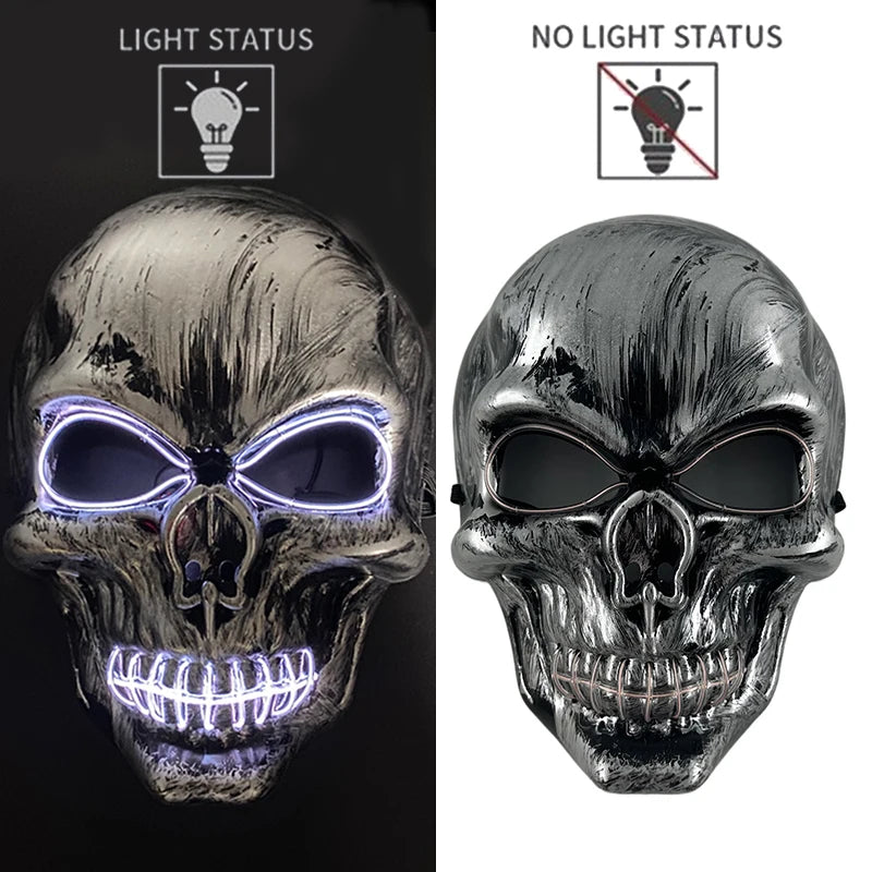 Newstyle Led Captain Hat Halloween Masquerade Pirate Theme Party Cosplay Captain Costumes Accessories Light Up Skull Pattern Hat