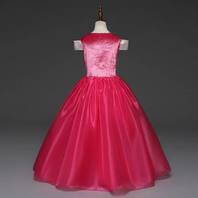 Fantasy Girls Sleeping Beauty Aurora Cosplay Princess Dress Kids Halloween Carnival Birthday Costume Party Clothing 3-10Years