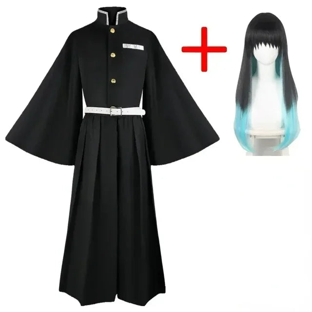 Aime Tokitou Muichirou Cosplay Costume Demon Slayer Cosplay Kimetsu No Yaiba Kisatsutai Uniform Wig Halloween Costume for Woman