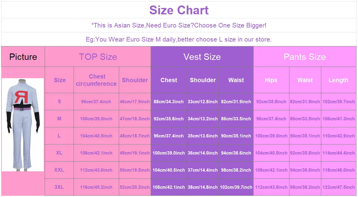 Anime Jessie and James Cosplay Costume Team Rocket Jessie Musashi James Kojirou Halloween Cosplay Costume Full Set Women Men