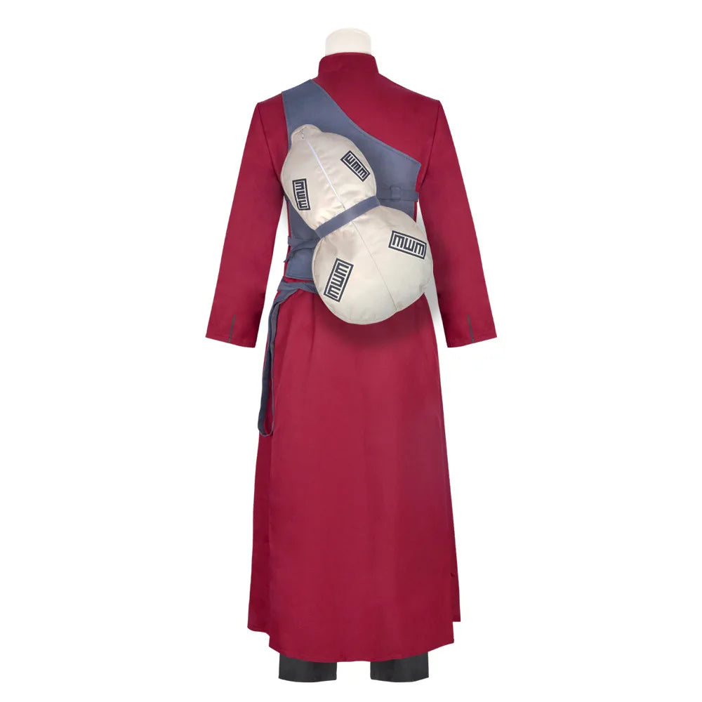 [Olmee]In Stock Gaara Cosplay Costume Sand Waterfall Fifth Kazekage Red Hair Shinobi Ninja Tatoo Sticker Set Wig Halloween Xmas