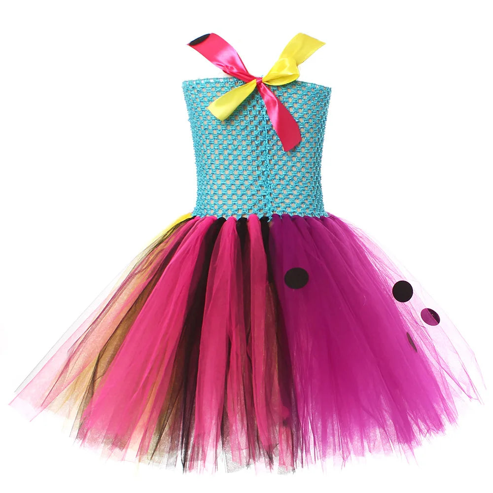 Halloween Christmas Eve Cosplay Dress Horror Fancy Princess Dress Girl Puffy Costume Carnival Party Clothes Gifts for Children