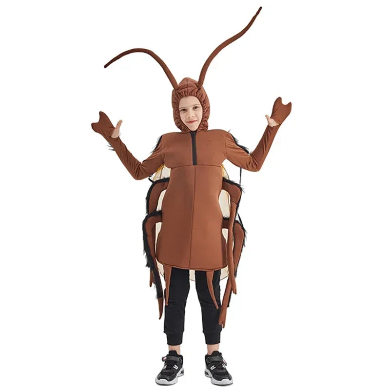Eraspooky Funny Family Group Cosplay Carnival Cockroach Costume Adults Unisex Animal Jumpsuit Halloween Costume For Kids QW7622