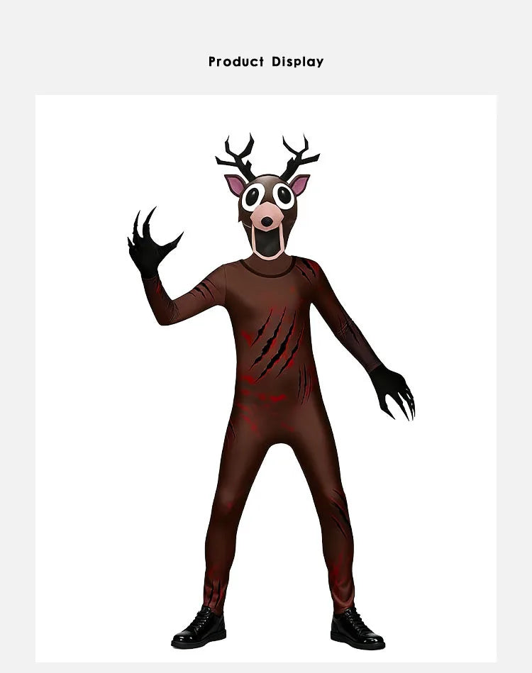 Halloween 99 Nights Forest Deer  Children Adult Cosplay Outfit 3D Print Cosplay   Carnival Horror Game Dress Up Children's Gift