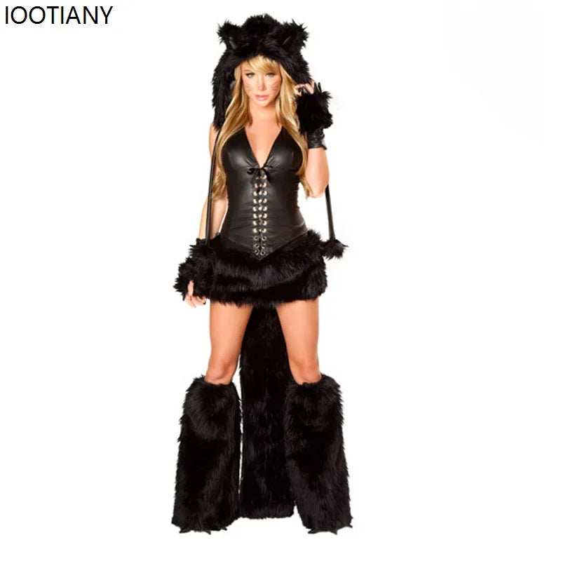 Anime Rabbit Fox CatwomanFancy Dress Carnival Party Stage Performance Dress Up Women Sexy Furry Cartoon Animal Cosplay Costumes