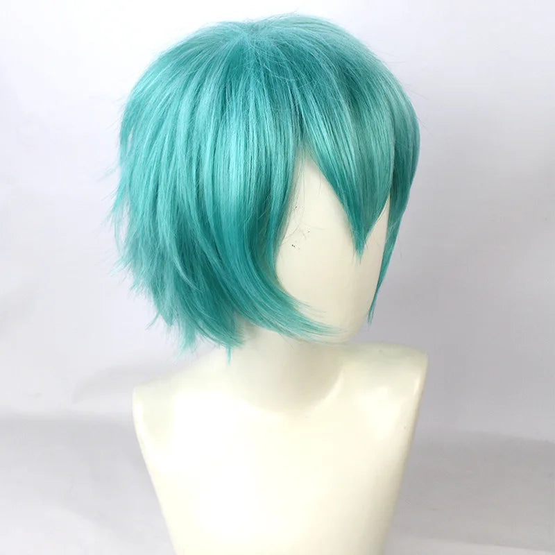 European Size Male Miku Cosplay Costume Wig Full Set Silver Leather Cloth Fabric Suit Miku Male Style Uniform