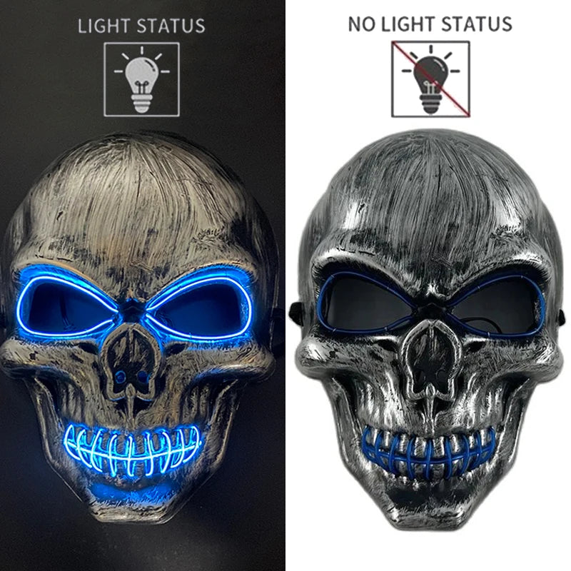 Newstyle Led Captain Hat Halloween Masquerade Pirate Theme Party Cosplay Captain Costumes Accessories Light Up Skull Pattern Hat