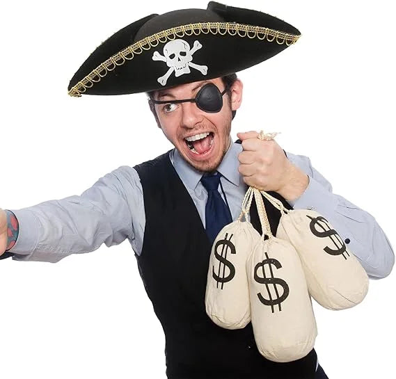 Newstyle Led Captain Hat Halloween Masquerade Pirate Theme Party Cosplay Captain Costumes Accessories Light Up Skull Pattern Hat