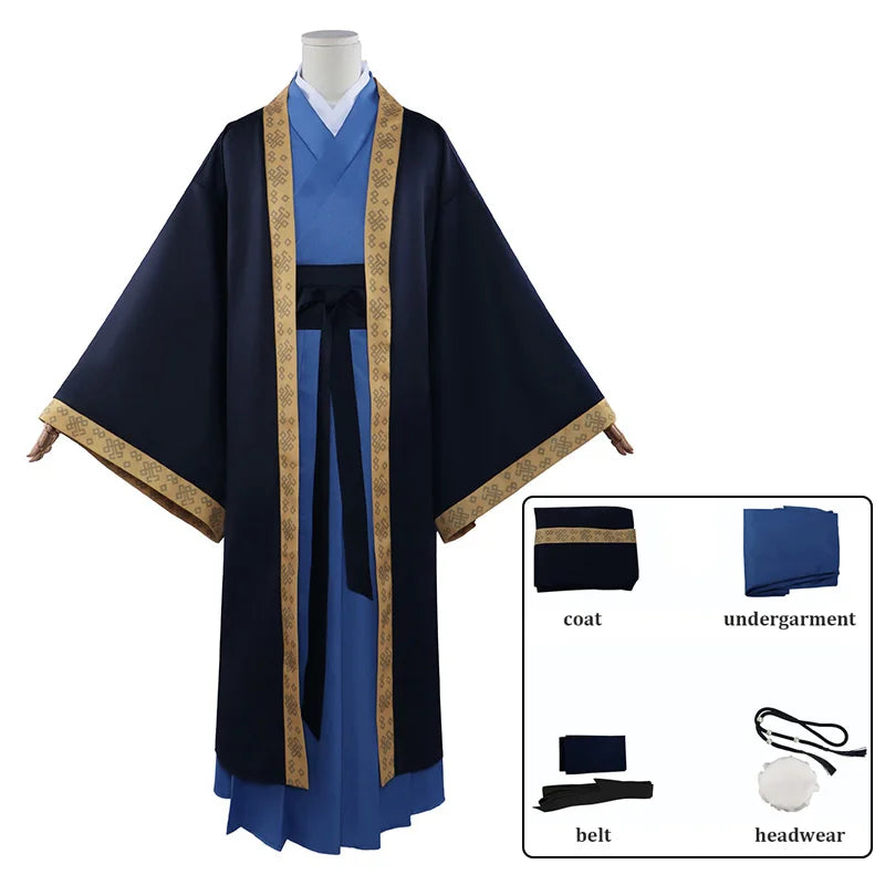 Jinshi Cosplay Apothecary Diaries Costume Wig Men Kimono Robe Suit with Headwear Anime Kusuriya No Hitorigoto Outfits