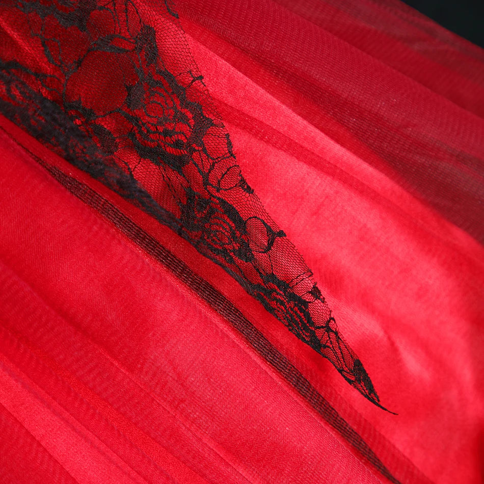 2025 Girls Cosplay Vampire Halloween Dress For Kids Ghost Bride Gothic Costume Count Vampiran Carnival Outfit Black Red Clothes