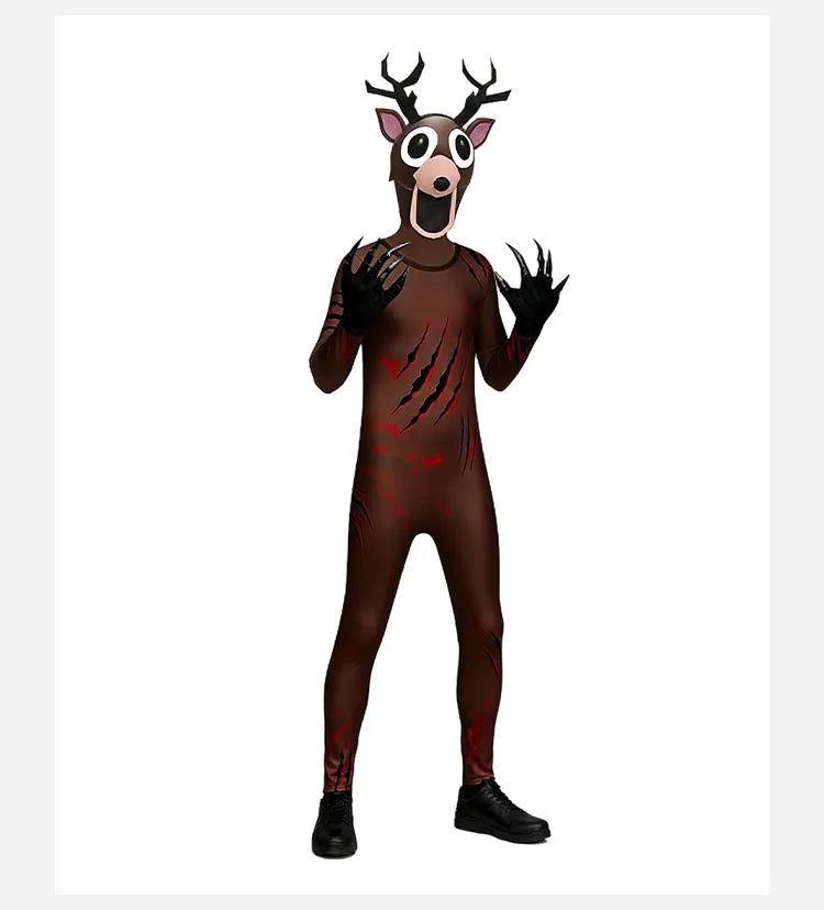Halloween 99 Nights Forest Deer  Children Adult Cosplay Outfit 3D Print Cosplay   Carnival Horror Game Dress Up Children's Gift
