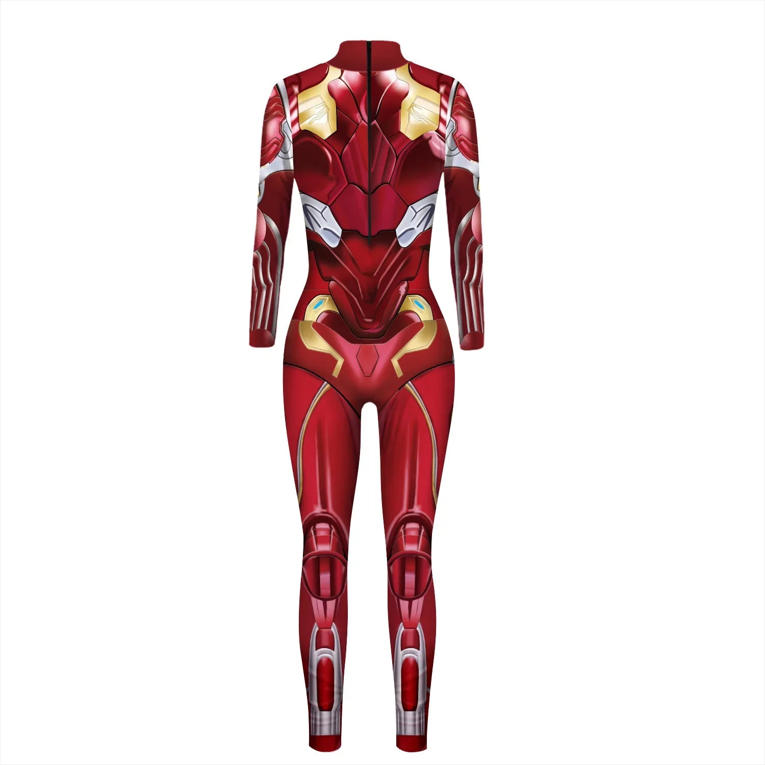 Superhero Spiderman Iron Man Bodysuit Cosplay Costume Women Slim Digital Print Jumpsuit Halloween Fancy Dress up