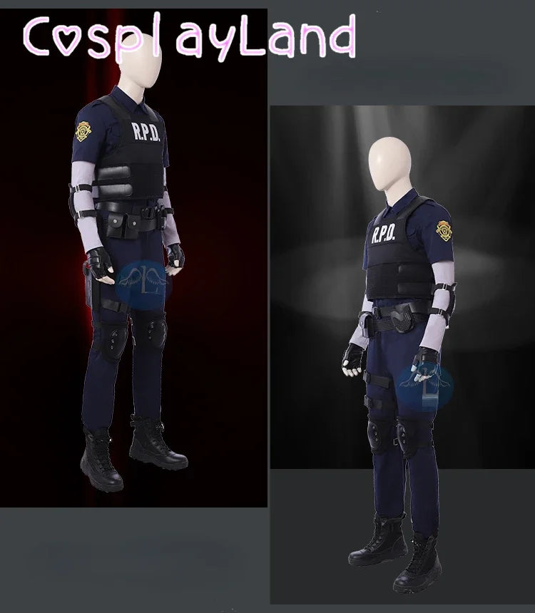 Resident 2 Cosplay Re Leon Scott Kennedy Cosplay Costume with Leon Vest Men Halloween Costumes Masqurade Comic Con Roleplay Suit