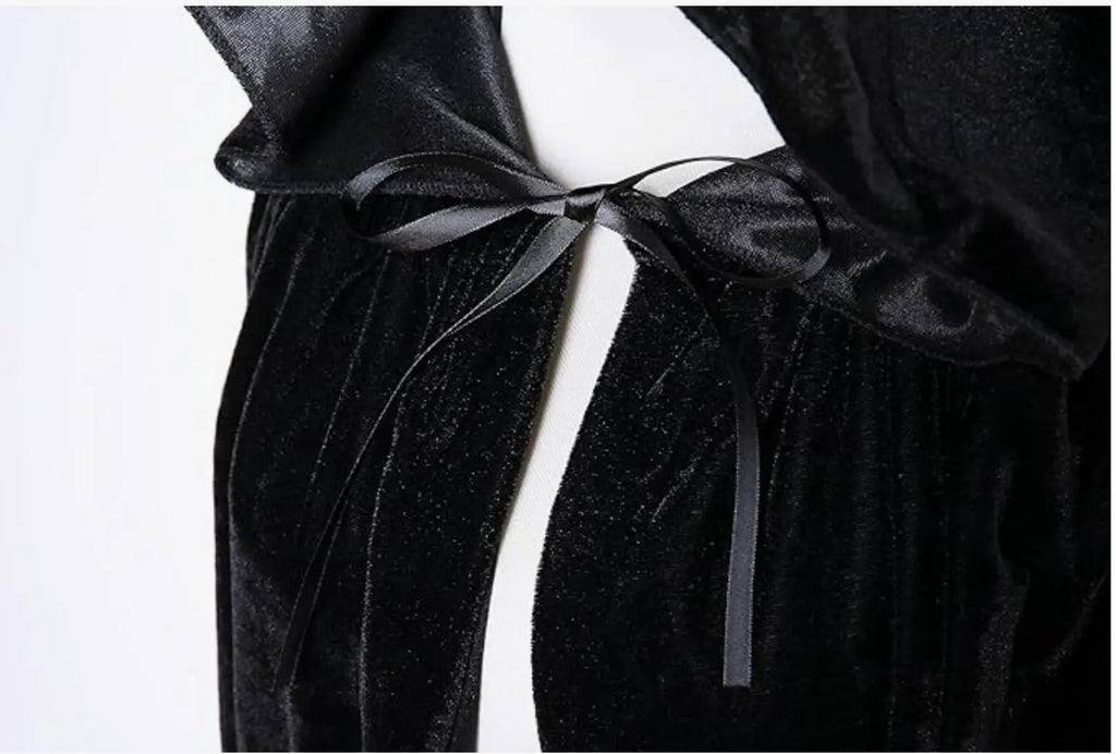 Christmas Velvet Halloween Grim Reaper Cloak long Hooded cape Unisex for  Devil Witch Wizard Christmas Cosplay red Death cloak