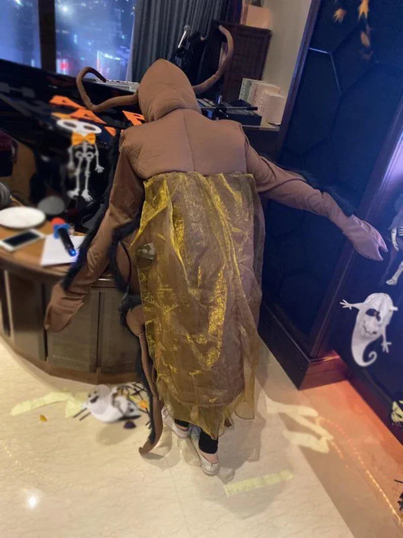 Eraspooky Funny Family Group Cosplay Carnival Cockroach Costume Adults Unisex Animal Jumpsuit Halloween Costume For Kids QW7622