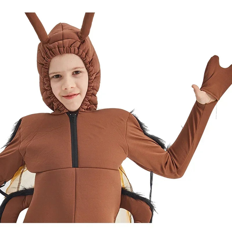 Eraspooky Funny Family Group Cosplay Carnival Cockroach Costume Adults Unisex Animal Jumpsuit Halloween Costume For Kids QW7622