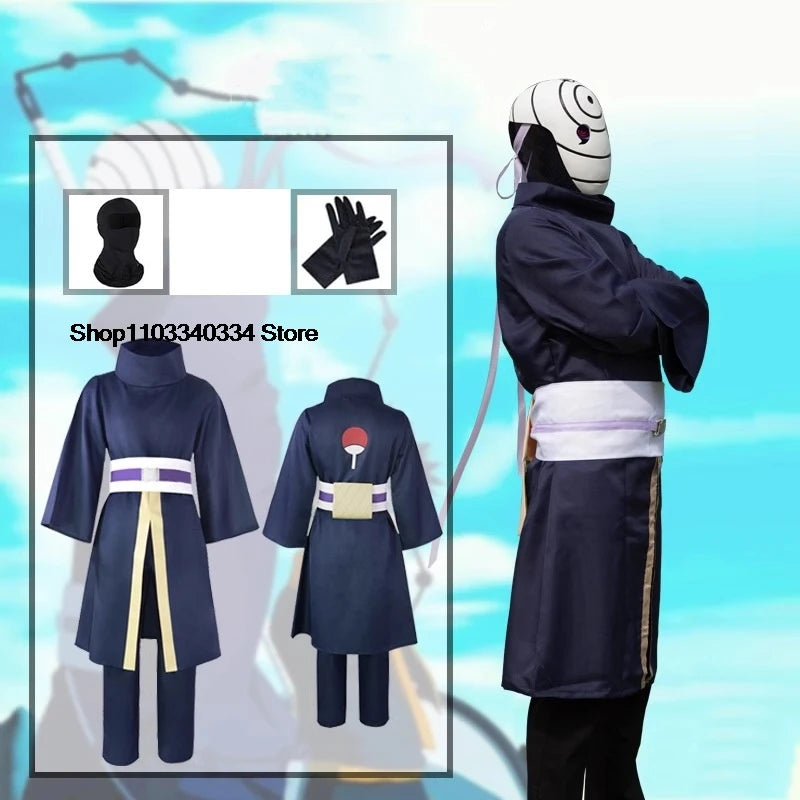 Uchiha Obito Anime Cosplay Costumes Halloween Costumes For Women Men Japanese Robe Kimono Performance Festival