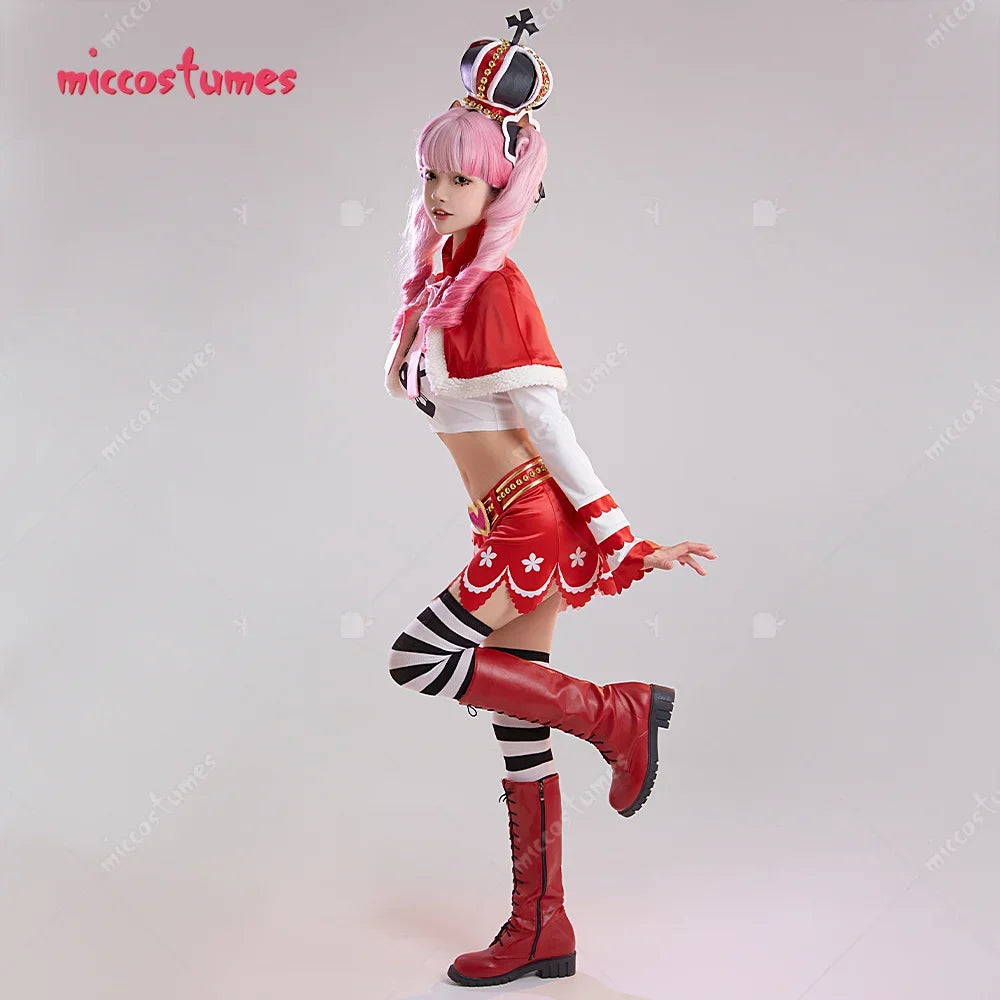 Miccostumes Women's Perona Cosplay Costume  Women Top and Skirt Set with Short Cloak Christmas Cosplay Costume